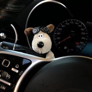 DashBuddy™ – Plush Puppy Car Ornament for Dashboard, Turn Signal, or Wiper Decoration