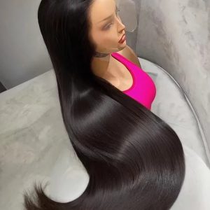 Brazilian Bone Straight 13x6 Lace Front Wig Remy For Black Women 30 40 Inch 250 Density 13x4 Hd Lace Frontal Human Hair 100% Wig